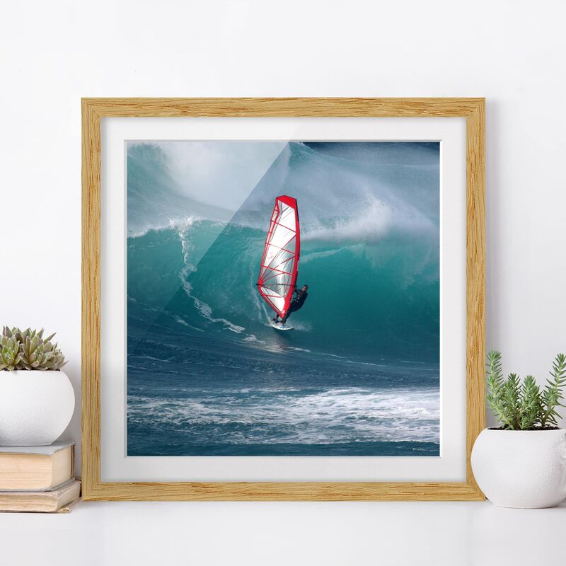 

Póster enmarcado - The Surfer Dimensión LxA: 70cm x 70cm, Marco: Roble