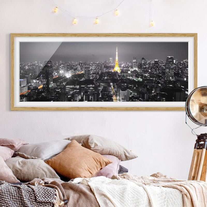 

Póster enmarcado - Tokyo Dimensión LxA: 30cm x 75cm, Marco: Roble