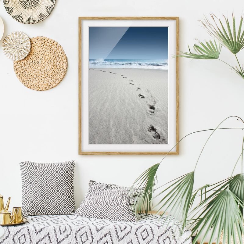 

Póster enmarcado - Traces In The Sand Dimensión LxA: 70cm x 50cm, Marco: Roble