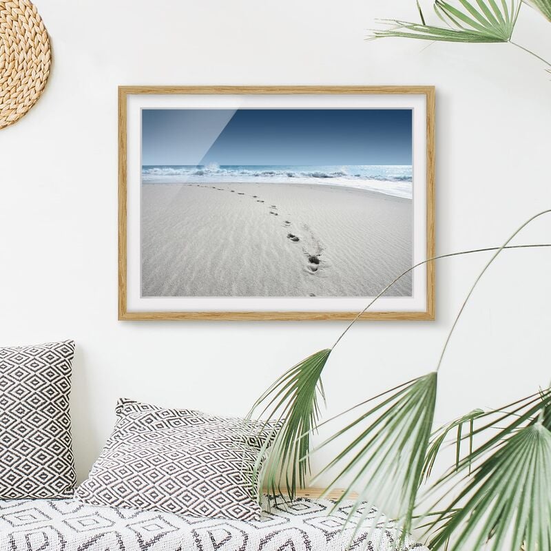 

Póster enmarcado - Traces In The Sand Dimensión LxA: 18cm x 24cm, Marco: Roble