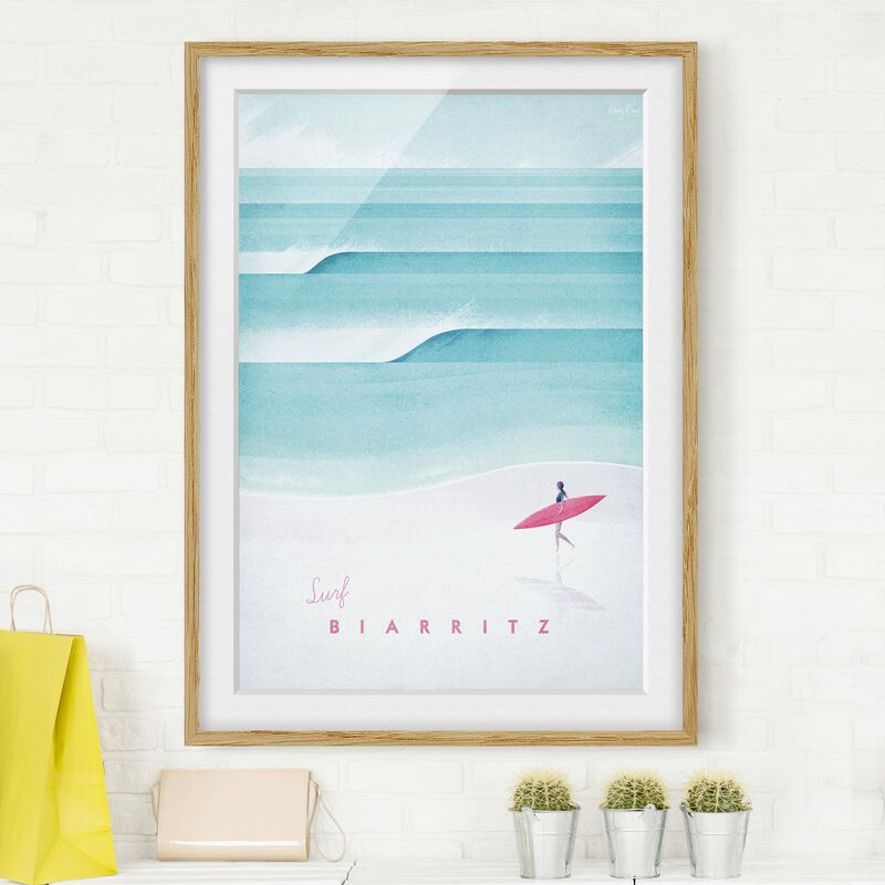 

Póster enmarcado - Poster TRAVEL - Biarritz Dimensión LxA: 55cm x 40cm, Marco: Roble