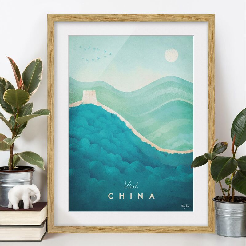 

Póster enmarcado - Poster di viaggio - Cina Dimensión LxA: 100cm x 70cm, Marco: Roble