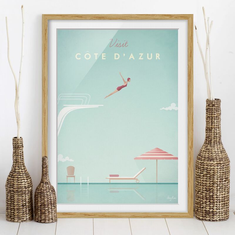 

Póster enmarcado - Poster Viaggi - Côte d'Azur Dimensión LxA: 70cm x 50cm, Marco: Roble