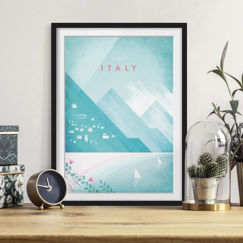 

Póster enmarcado - Poster di viaggio - Italia Dimensión LxA: 24cm x 18cm, Marco: Negro