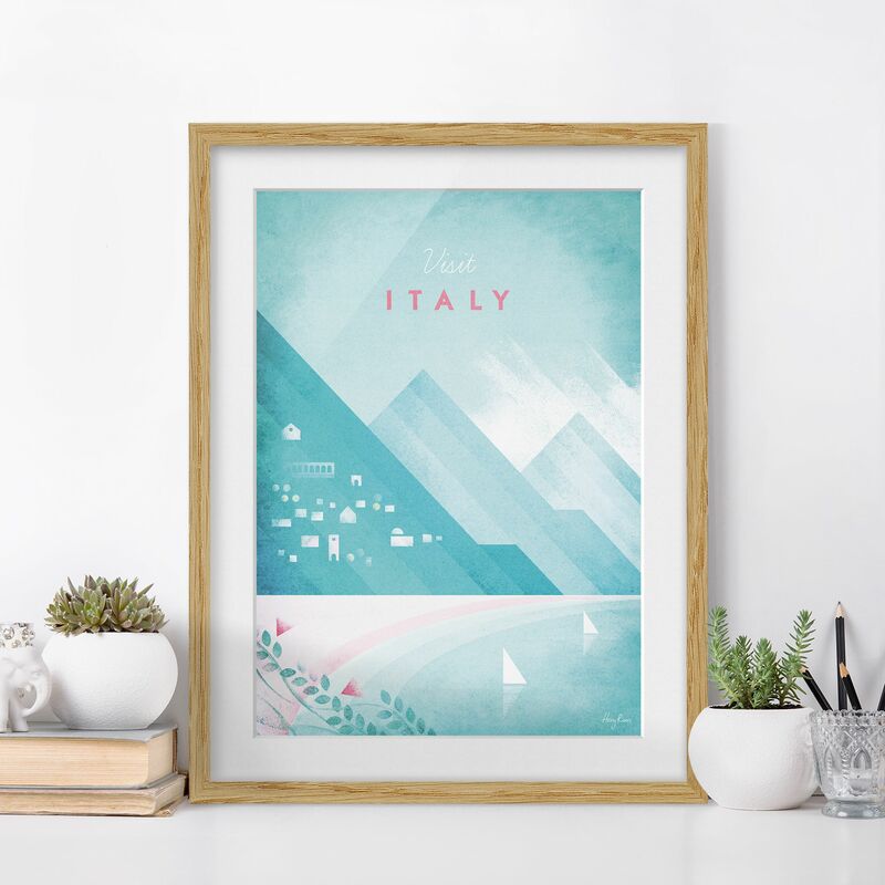 

Póster enmarcado - Poster di viaggio - Italia Dimensión LxA: 40cm x 30cm, Marco: Roble