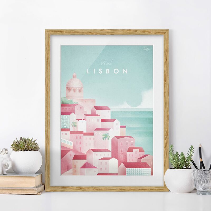 

Póster enmarcado - Poster viaggio - Lisbona Dimensión LxA: 24cm x 18cm, Marco: Roble