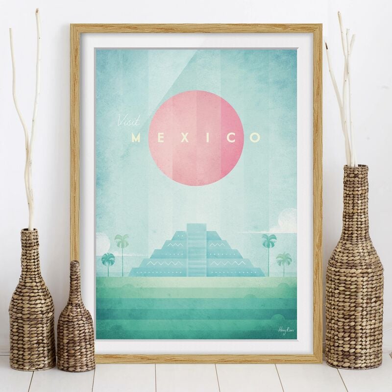

Póster enmarcado - Poster di viaggio - Messico Dimensión LxA: 100cm x 70cm, Marco: Roble