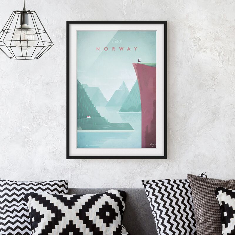 

Póster enmarcado - Poster di viaggio - Norvegia Dimensión LxA: 24cm x 18cm, Marco: Negro