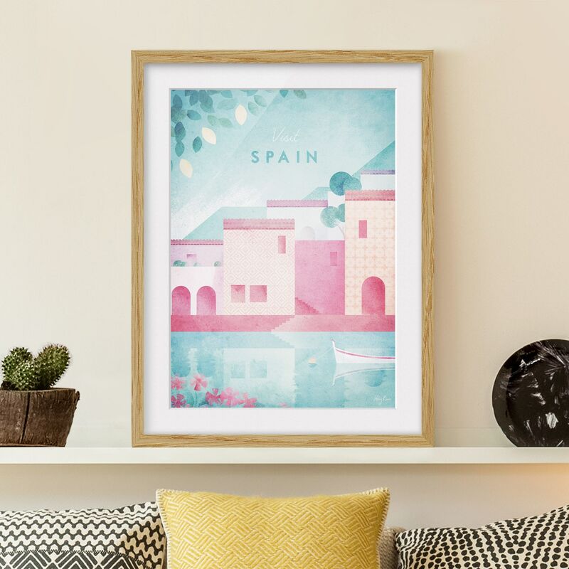 

Póster enmarcado - Poster di viaggio - Spagna Dimensión LxA: 100cm x 70cm, Marco: Roble
