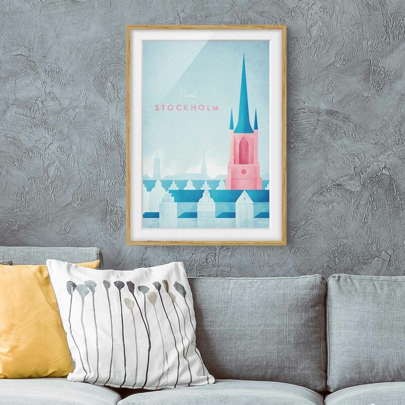 

Póster enmarcado - Poster Viaggi - Stoccolma Dimensión LxA: 70cm x 50cm, Marco: Roble