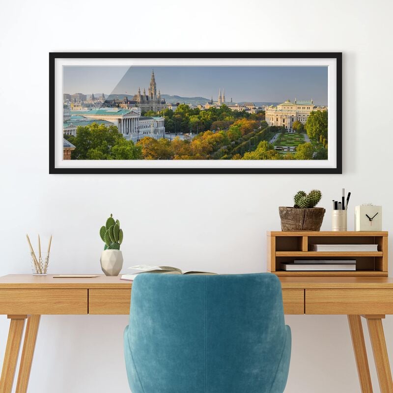 

Póster enmarcado - Veduta Di Vienna Dimensión LxA: 20cm x 50cm, Marco: Negro