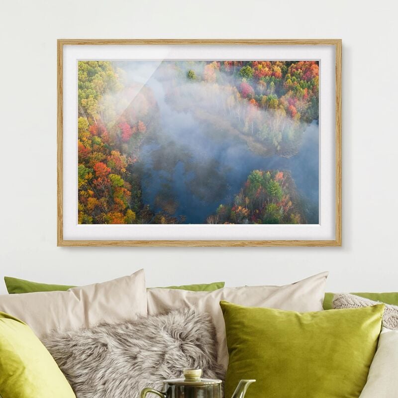 

Póster enmarcado - Veduta aerea - Sinfonia d'autunno Dimensión LxA: 50cm x 70cm, Marco: Roble