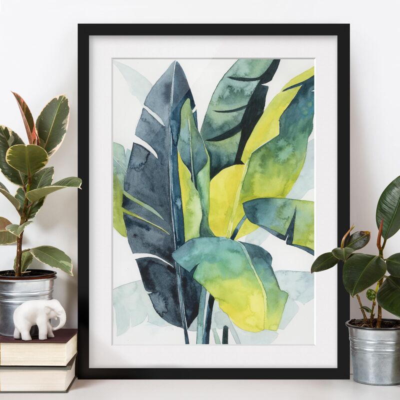 

Póster enmarcado - Vegetazione Tropicale - Banana Dimensión LxA: 100cm x 70cm, Marco: Negro