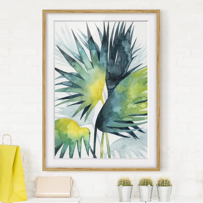 

Póster enmarcado - Vegetazione Tropicale - Palma Dimensión LxA: 70cm x 50cm, Marco: Roble