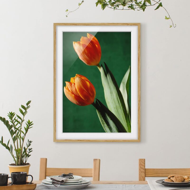 

Póster enmarcado - Tulips In Style Dimensión LxA: 24cm x 18cm, Marco: Roble