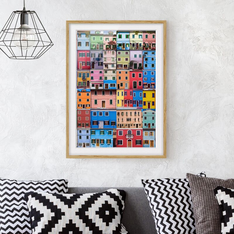 

Póster enmarcado - Venetian Homes Dimensión LxA: 100cm x 70cm, Marco: Roble