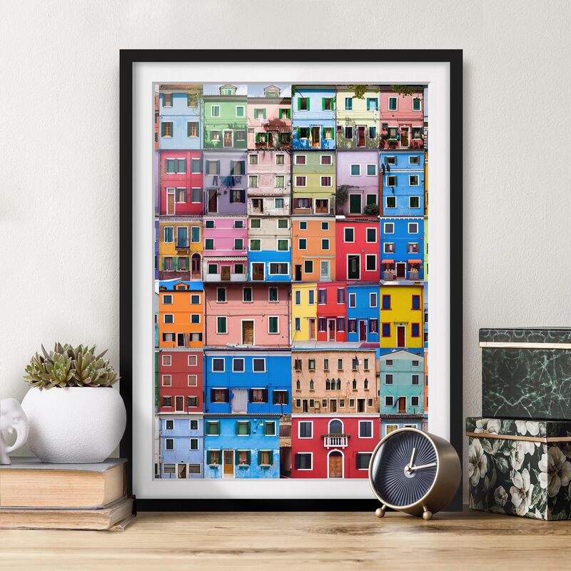 

Póster enmarcado - Venetian Homes Dimensión LxA: 100cm x 70cm, Marco: Negro