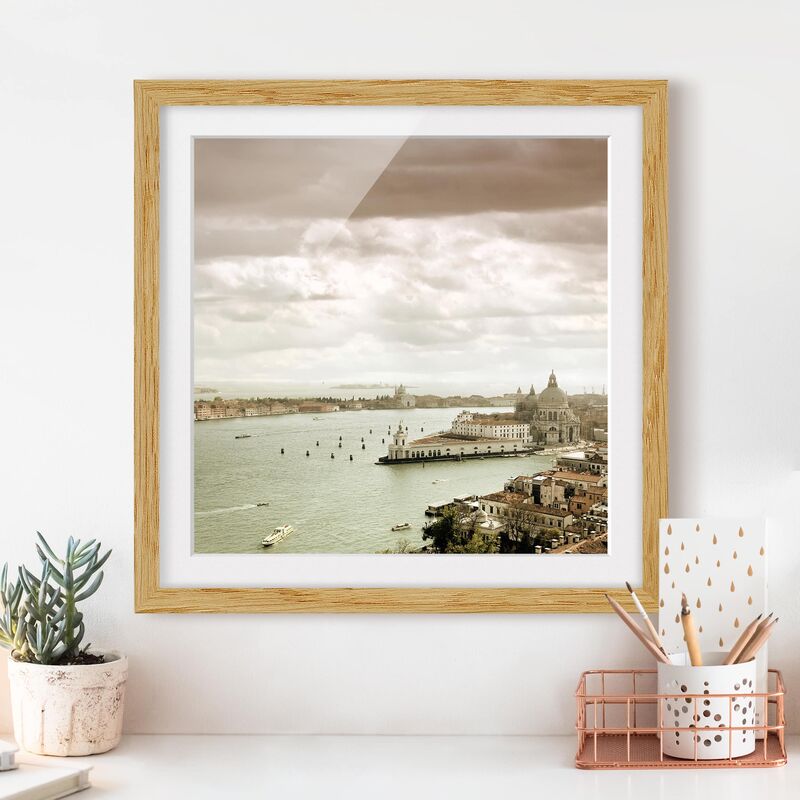 

Póster enmarcado - Venice Lagoon Dimensión LxA: 70cm x 70cm, Marco: Roble