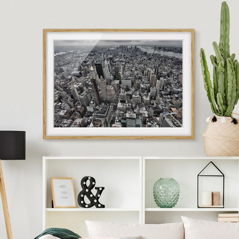 

Póster enmarcado - View Over Manhattan Dimensión LxA: 50cm x 70cm, Marco: Roble