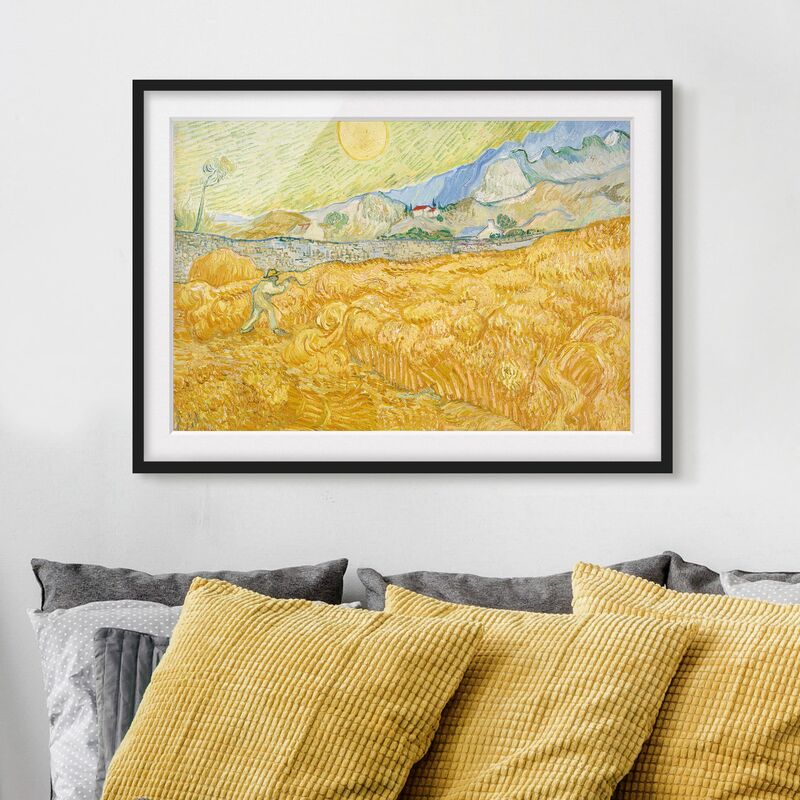 

Póster enmarcado - Vincent Van Gogh - Cornfield With Reaper Dimensión LxA: 70cm x 100cm, Marco: Negro