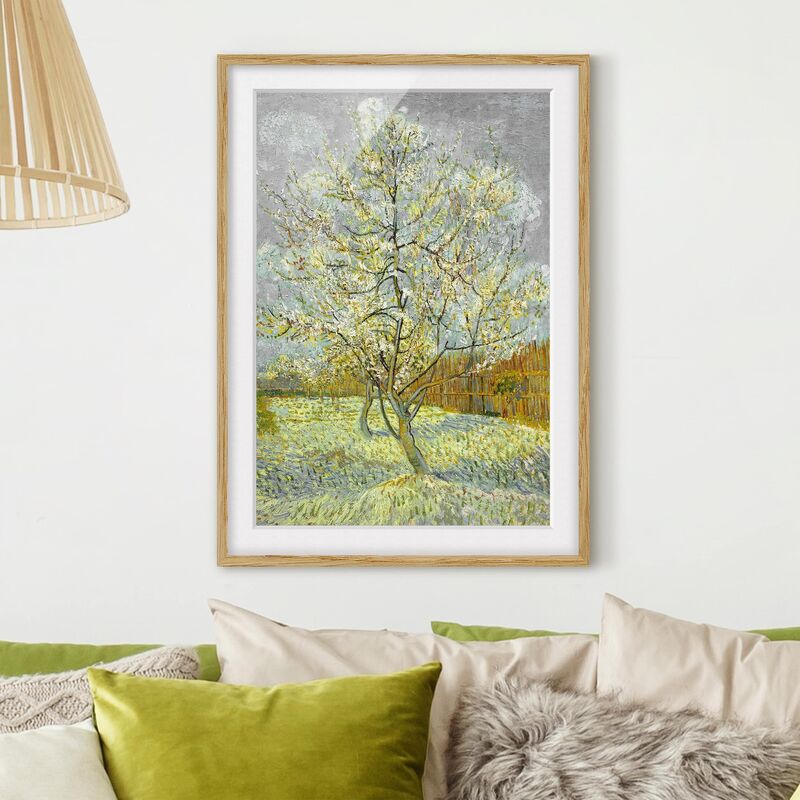 

Póster enmarcado - Vincent Van Gogh - Flowering Peach Tree Dimensión LxA: 70cm x 50cm, Marco: Roble