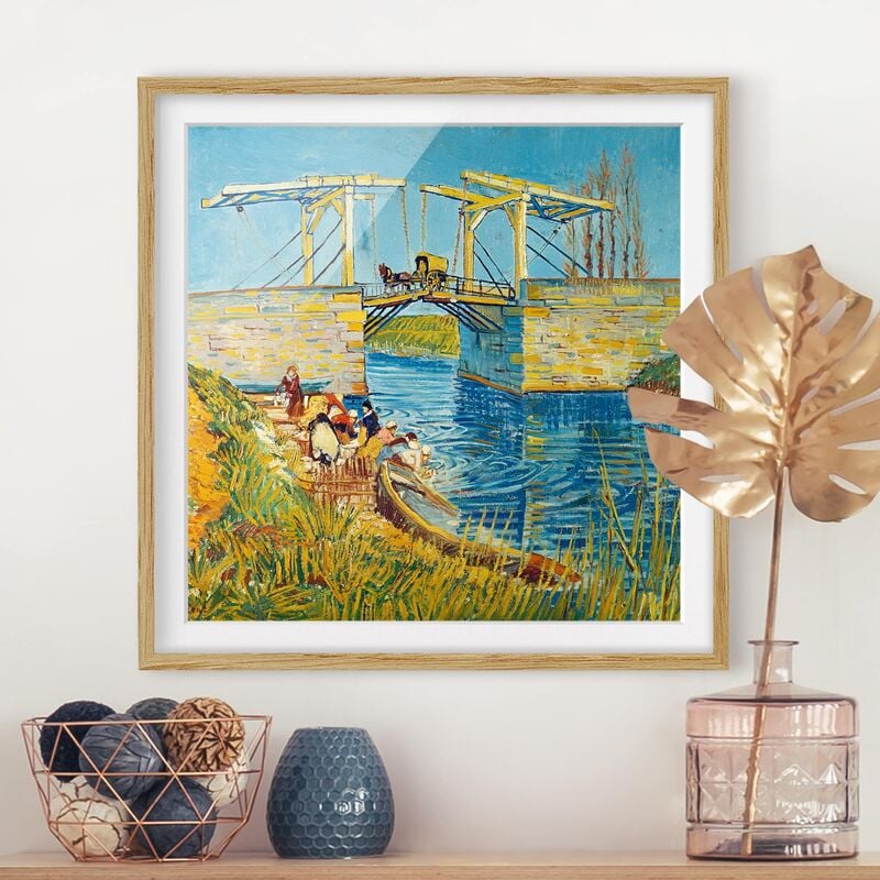 

Póster enmarcado - Vincent Van Gogh - Drawbridge In Arles Dimensión LxA: 70cm x 70cm, Marco: Roble