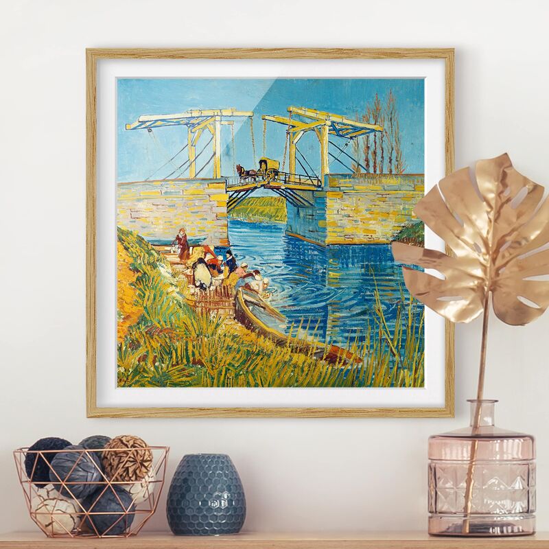 

Póster enmarcado - Vincent Van Gogh - Drawbridge In Arles Dimensión LxA: 20cm x 20cm, Marco: Roble