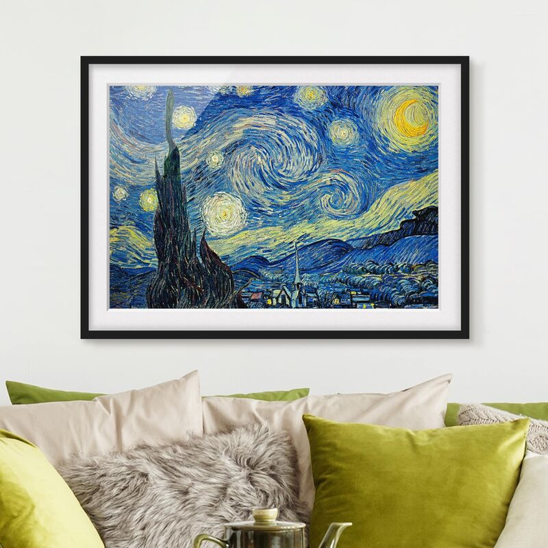 

Póster enmarcado - Vincent Van Gogh - Starry Night Dimensión LxA: 30cm x 40cm, Marco: Negro