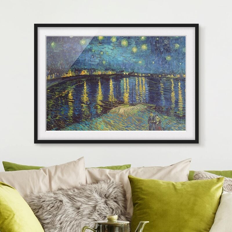 

Póster enmarcado - Vincent Van Gogh - Notte stellata sul Rodano Dimensión LxA: 70cm x 100cm, Marco: Negro