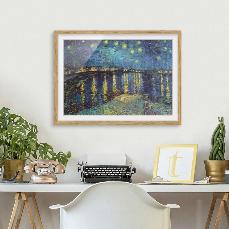 

Póster enmarcado - Vincent Van Gogh - Notte stellata sul Rodano Dimensión LxA: 50cm x 70cm, Marco: Roble