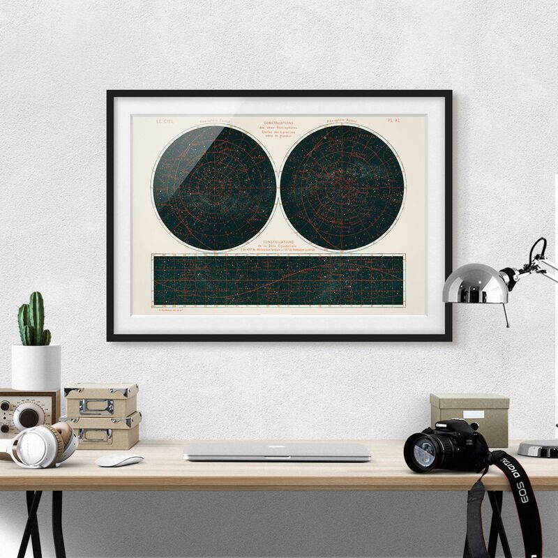 

Póster enmarcado - Costellazioni illustrazione d'epoca Dimensión LxA: 30cm x 40cm, Marco: Negro