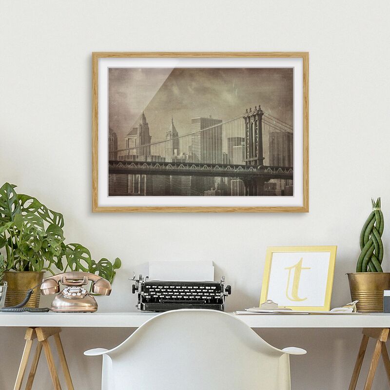 

Póster enmarcado - Vintage New York Dimensión LxA: 40cm x 55cm, Marco: Roble