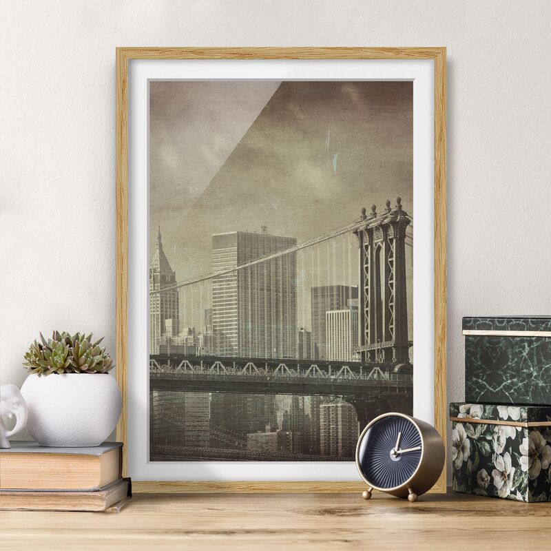 

Póster enmarcado - Vintage New York Dimensión LxA: 55cm x 40cm, Marco: Roble