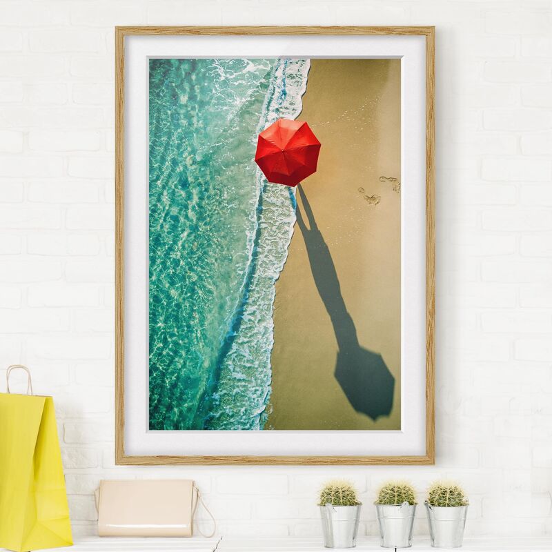 

Póster enmarcado - Walk On The Beach Dimensión LxA: 70cm x 50cm, Marco: Roble