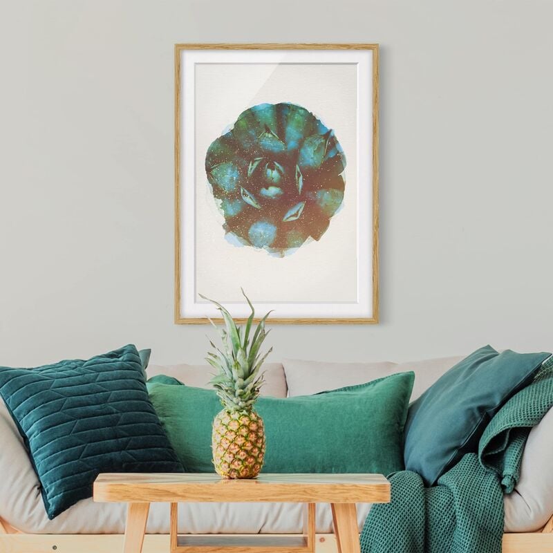 

Póster enmarcado - Acquarelli - Blue Agave Dimensión LxA: 70cm x 50cm, Marco: Roble