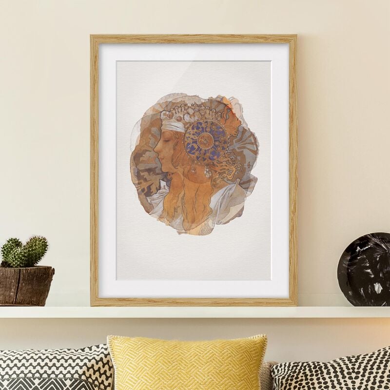 

Póster enmarcado - Acquerello - Loren Dimensión LxA: 70cm x 50cm, Marco: Roble