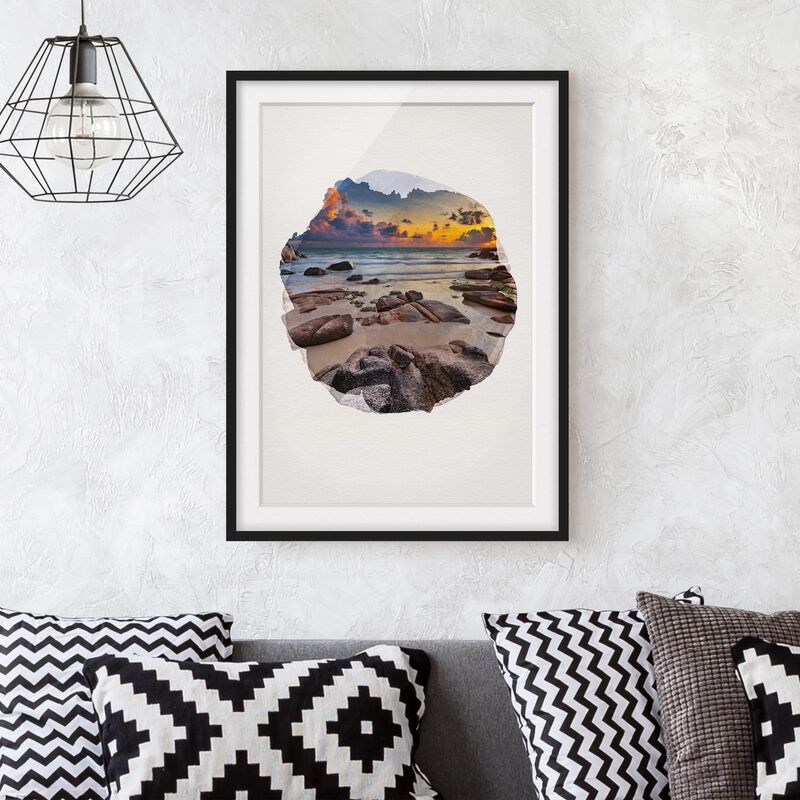 

Póster enmarcado - Acquarelli - Spiaggia Alba In Thailandia Dimensión LxA: 55cm x 40cm, Marco: Negro