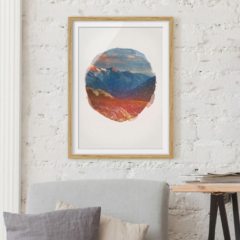 

Póster enmarcado - Acquarelli - Col De Fenêtre Svizzera Dimensión LxA: 70cm x 50cm, Marco: Roble