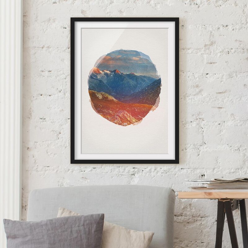 

Póster enmarcado - Acquarelli - Col De Fenêtre Svizzera Dimensión LxA: 70cm x 50cm, Marco: Negro