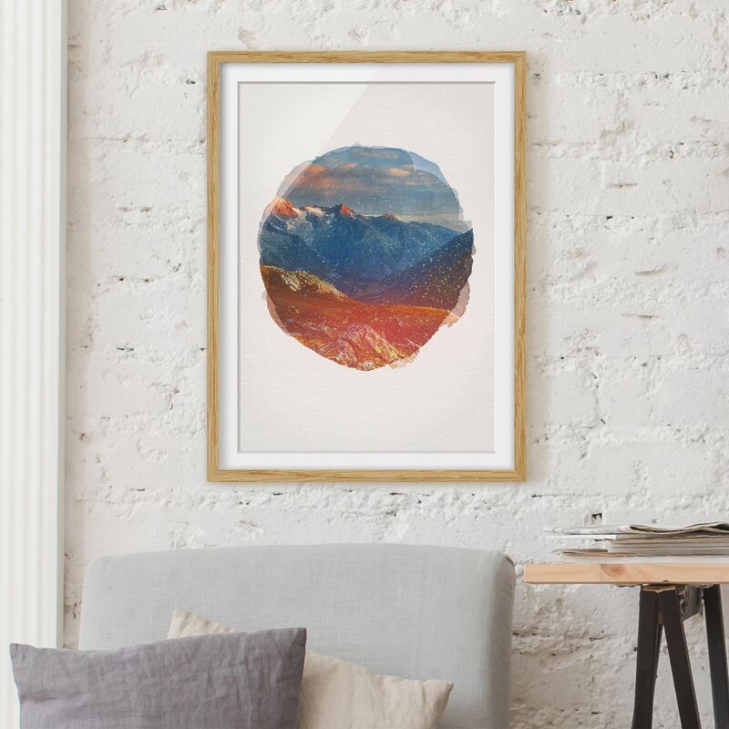 

Póster enmarcado - Acquarelli - Col De Fenêtre Svizzera Dimensión LxA: 24cm x 18cm, Marco: Roble