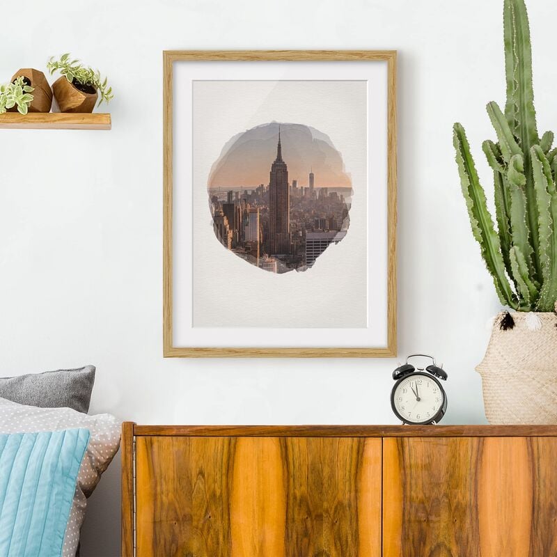 

Póster enmarcado - Acquerelli - Vista Dalla cima delle rocce Dimensión LxA: 100cm x 70cm, Marco: Roble