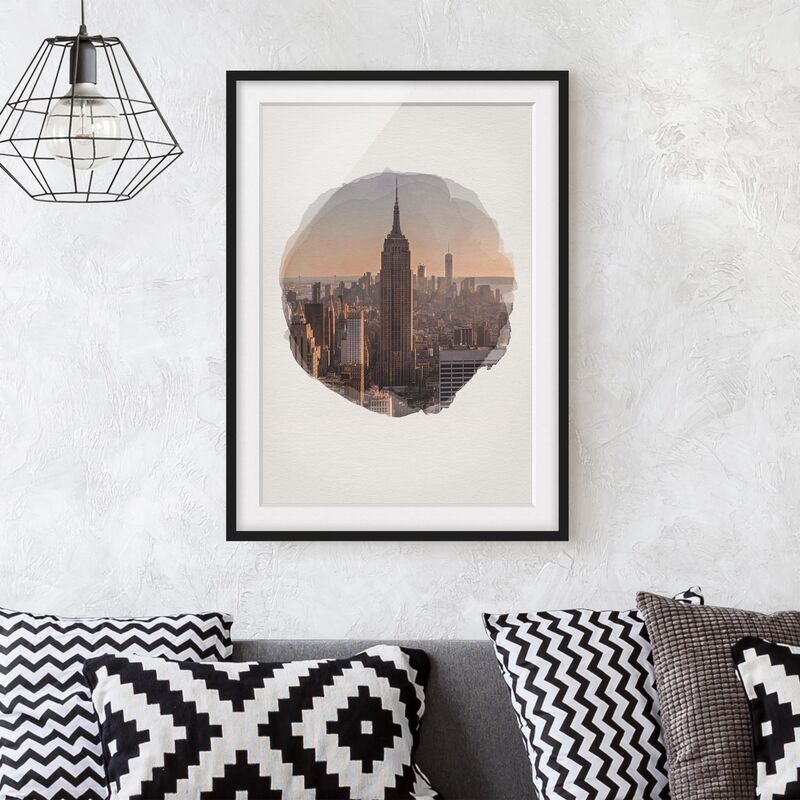 

Póster enmarcado - Acquerelli - Vista Dalla cima delle rocce Dimensión LxA: 70cm x 50cm, Marco: Negro