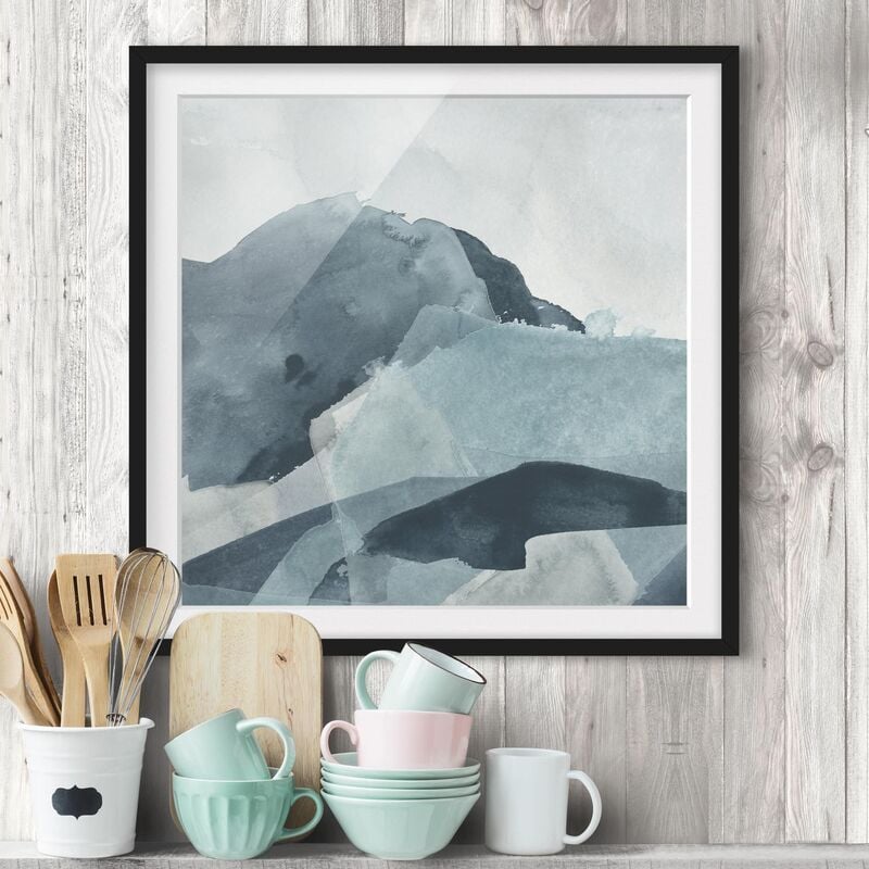 

Póster enmarcado - Weighed In Blue II Dimensión LxA: 70cm x 70cm, Marco: Negro