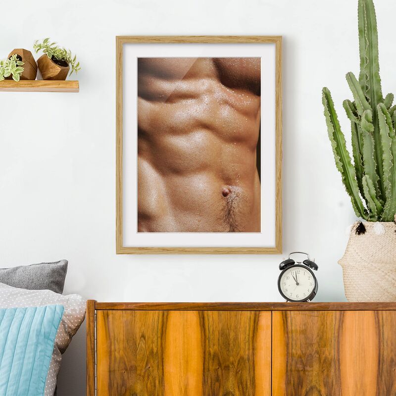 

Póster enmarcado - What A Man Dimensión LxA: 40cm x 30cm, Marco: Roble