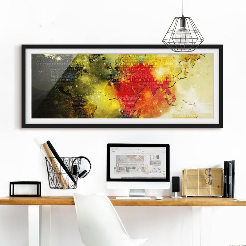 

Póster enmarcado - Worldcode Dimensión LxA: 50cm x 130cm, Marco: Negro
