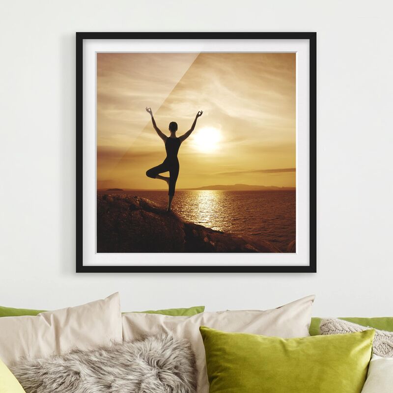 

Póster enmarcado - Yoga Dimensión LxA: 20cm x 20cm, Marco: Negro