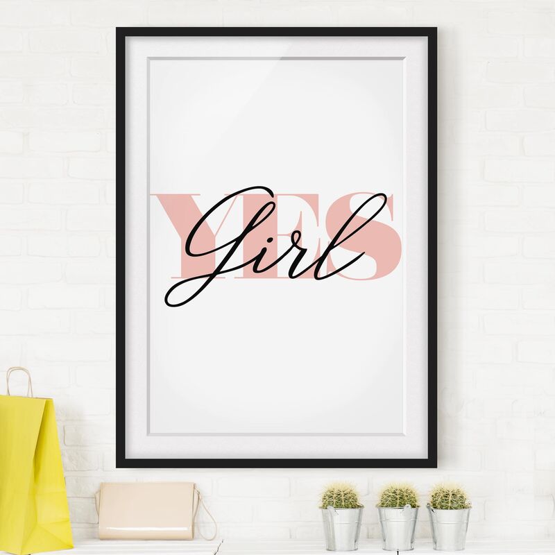 

Póster enmarcado - Yes Girl Dimensión LxA: 24cm x 18cm, Marco: Negro
