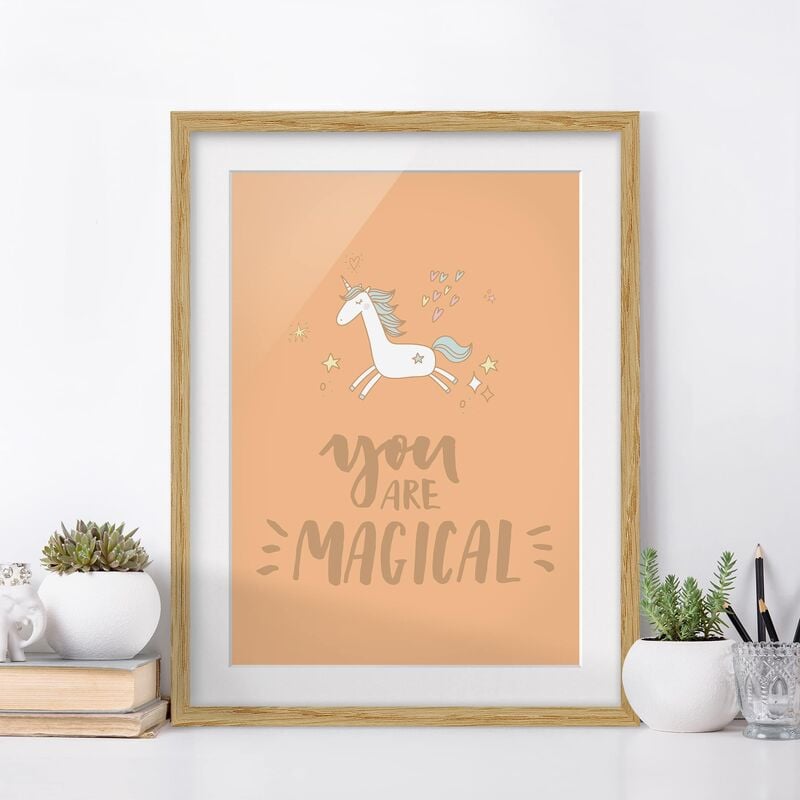 

Póster enmarcado - You Are Magical Unicorn Dimensión LxA: 70cm x 50cm, Marco: Roble
