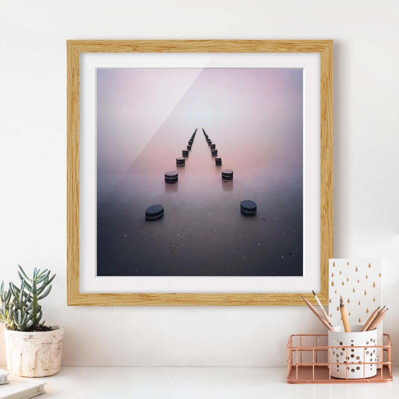 

Póster enmarcado - Zen On The Beach Dimensión LxA: 70cm x 70cm, Marco: Roble