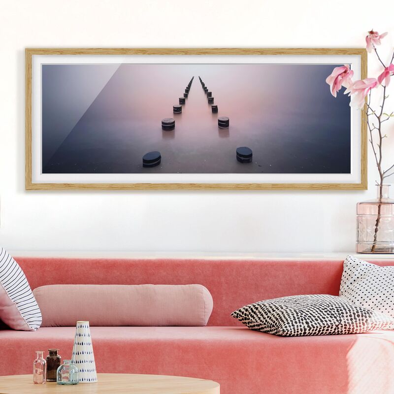 

Póster enmarcado - Zen On The Beach Dimensión LxA: 40cm x 100cm, Marco: Roble